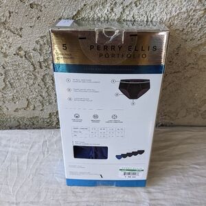 Perry Ellis 5-Pack Cotton Stretch Briefs Large